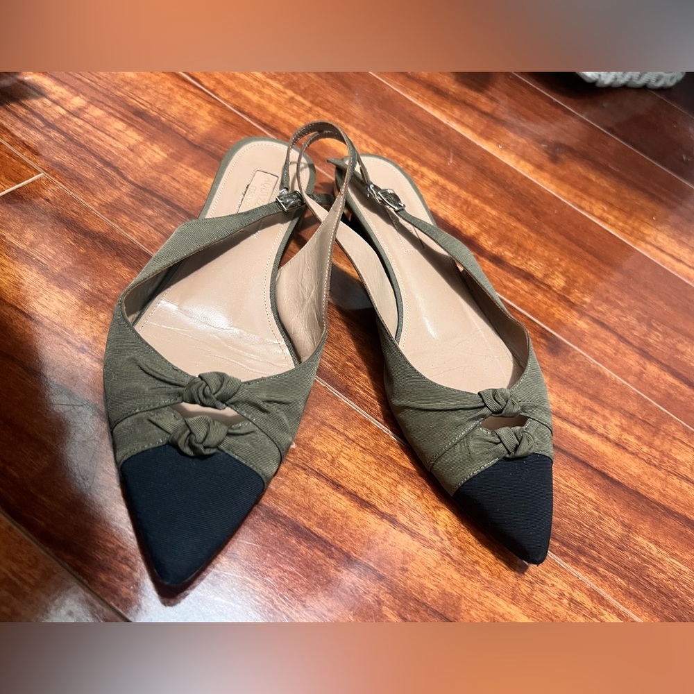Aquazzura Colorblock Pattern Pointed-Toe Slingback - Picture 4 of 7